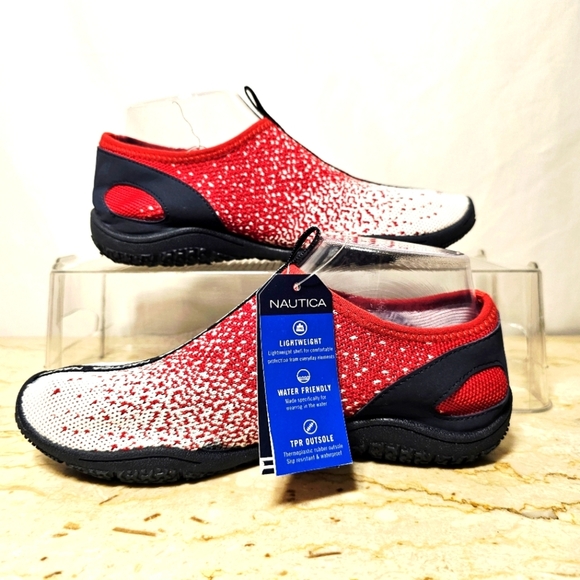 NWT Nautica Womens Red White & Blue "Francess" Slip-on Water Shoes Size 7 - Picture 2 of 8